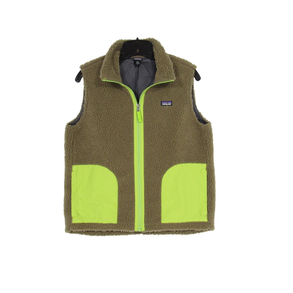 PATAGONIA Kids RETRO-X FLEECE VEST Jacket Deep Pile FULL ZIP Pockets XXL/16-18